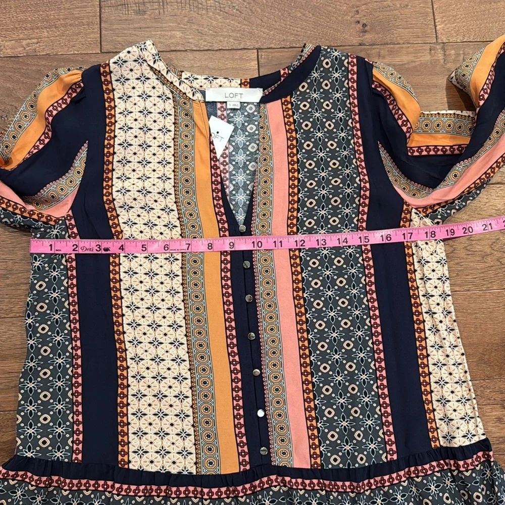 LOFT Women’s Long-Sleeve Tiered Swing Dress - Size S - Picture 10 of 16